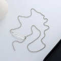 wholesale S925 Sterling Silver Geometric 3D Line Y-Pendant Necklace, Creative and Unique Fashion Internet-Famous Style Women's Sweater Chain-0-2