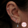 wholesale S925 Sterling Silver Double-Layer Diamond-Studded Cartilage Ear Bone Nose Piercing-0-3