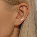 wholesale S925 Sterling Silver Geometric Marquise Zircon Earrings, Popular Petal Ear Stud Set-0-2