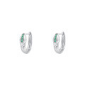 wholesale S925 Sterling Silver French-style Geometric Hoop Earrings With Green Zircon, Fashionable And Versatile Wholesale-0-7