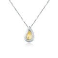 wholesale 14k Gold Pear-Shaped Yellow Diamond Necklace with 058ct Lab-Grown Diamond Teardrop Pendant, New Style Collarbone Chain-0-3