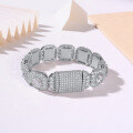 wholesale 925 Sterling Silver European and American Hip Hop 2CT Main Stone Ice Moissanite Men's Bracelet Cross-Border E-commerce Manufacturer Direct Cool-0-1