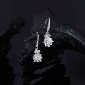 wholesale 925 Sterling Silver French Fashion Personality Socialite Elegant Floral Cluster Ear Studs with Luxurious Moissanite Earrings-0-2