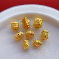 wholesale Gold-plated 925 ancient silver fittings with engraved scales, mantra six-syllable, auspicious and wealthy barrel beads, spacer beads, waist beads for DIY prayer beads-0-1