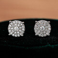 S925 Sterling Silver Moissanite Stud Earrings Hip Hop Unisex-0-4
