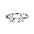 wholesale S925 silver ring for women, Korean-style fashion cute starfish turtle inlaid with diamonds sweet open ring J8972-0-4