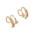 wholesale S925 sterling gold-plated spring new earrings, sweet and ethereal clover flower side ear cuff earrings-0-4