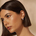 S925 Sterling Silver Moissanite Flash Simple Circle Earrings-0-1