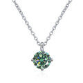 wholesale S925 Sterling Silver Wholesale 1 Carat D Color Moissanite Pendant with Diamond Accents Classic Four-Prong Necklace for Women-0-7