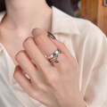 wholesale S925 Sterling Silver Minimalist Double-Layer Creative Small Square Ring Fashion Trendy Hip-Hop Punk Style Index Finger Ring-0-2