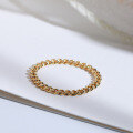 wholesale Au750, minimalist fashion genuine 18K gold chain ring for women,design, side chain hand accessory, Cuban chain tail ring customization-0-1