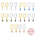 wholesale S925 Sterling Silver Geometric Waterdrop Crystal Ear Climber Earrings, Minimalist Style-0-0