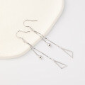wholesale S925 Sterling Silver Long Tassel Triangular Drop Earrings Korean Style Women's Ear Hooks Cross-border New Accessories-0-3