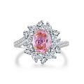 wholesale S925 Sterling Silver Pink Series Ring for Women with High-Carbon Diamond Zircon, Cross-Border Bestseller Ice Flower Cut Ring-0-42