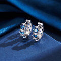 wholesale S925 sterling silver jewelry, Korean-style versatile office wear, small sapphire earrings with a minimalist and sophisticated small hoop design-0-3