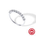 wholesale S925 Sterling Silver Rotatable Stress Relief Bead Ring, Trendy Ins Style Anxiety Relief Finger Jewelry-0-1