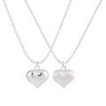 wholesale S925 Sterling Silver 570 Bead Chain Matte Brushed Heart Necklace for Women, High-End Minimalist Small Peach-Shaped Pendant-0-4