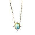 wholesale S925 Silver, Italian Craftsmanship, Vintage Style 6*8 Opal Pendant Necklace, Same as Xiaohongshu Style from Mu Jing Jewelry-0-4