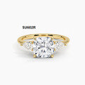 wholesale 18k Gold, Platinum, 9k/10k/14k Gold Light Luxury High-End Moissanite 1 Carat Engagement Ring Setting-0-3