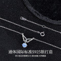 Sterling Silver Moissanite Waterdrop Wing Necklace, Women's Minimalist Pendant-0-0