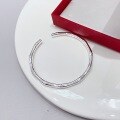 wholesale S999 Pure Silver Bamboo Joint Bangle Women Original Niche Design Openable Minimalist Sterling Silver Bracelet Birthday Gift-0-3