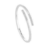 wholesale S925 Sterling Silver 257-1 Niche and Unique Ins Minimalist Style Luxury High-end Diamond-studded Bracelet for Women-Platinum>925 silver