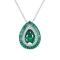 wholesale Sterling Silver, Mujing Jewelry New Emerald Teardrop 8*12 High Carbon Diamond Earrings,Ins Luxurious Necklace for Women-0-4