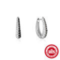 wholesale 925 Sterling Silver Geometric Diamond-Studded Ear Hoops, Ear Clasps, Earrings, European and American Classic Hot-Selling INS Minimalist Style-0-10