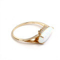 wholesale 925 sterling silver gold-plated synthetic opal ring, Korean-style women's jewelry Factory supply, wholesale-0-1