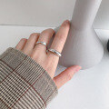 wholesale S925 Sterling Silver HJZ654 Korean Style Minimalist Geometric Arc Polished Ring for Women-0-3