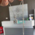 925 Silver 2021 New Aquamarine Natural Topaz Pendant Necklace Women's Light Luxury Design-0-2