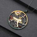 wholesale 925 Silver Designer High-End Gemstone Pendant with Animal Tiger Element and Natural Garnet Necklace-0-2