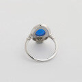 wholesale S925 silver jewelry manufacturer wholesale French design retro British style synthetic opal ring-0-2