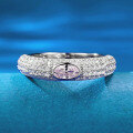 wholesale Metal: 925 Silver New ZHUO ZHI FAN Jewelry 3*5mm Oval Pink Diamond Ring for Women, Luxurious Full Diamond, Fashionable and Versatile for Daily Wear-0-0
