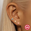 wholesale S925 Sterling Silver Round Colorful Opal Marquise Diamond Ear Hinges Hoop Earrings Stud Set-0-2