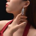 wholesale Metal material first: 2ct pear-shaped 7*10 high carbon diamond drop earrings, bold and exaggerated fringe long earrings, new collection by Shipei Jewelry-0-3