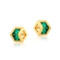 wholesale 925 Sterling Silver Japanese and Korean New Fashion OLS925 Square Sugar Small Stud Earrings Hollow Nano Green Zircon Earrings for Women, One-Piece Drop Shipping-0-5