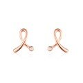 wholesale 18K rose gold new fresh and sweet diamond earrings for women, lovely ribbon with 9K moissanite ear accessories, perfect for gifts-0-0
