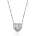 S925 Sterling Silver Wholesale Women's Cross Moissanite Heart Pendant Diamond Necklace-0-4