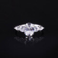 wholesale S925 Sterling Silver Fashionable Imported 2-Carat Oval Moissanite Center Stone Ring with Certificate, Does Not Fade-0-0