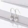 wholesale S925 Sterling Silver Korean Internet Celebrity Same Style Pearl Earrings, Simple and Elegant Diamond-Encrusted Shell Pearl Earrings for Women Wholesale-0-1