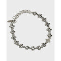 wholesale S925 Sterling Silver Korean Version Ins Minimalist Style Retro Cross Small Design Sense Simple Chain Bracelet for Women-0-0