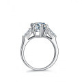 Sterling Silver Moissanite Ring Women's Luxury Pave Pear Shape 4 Carat-0-1