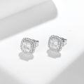 wholesale 18k Gold Plated S925 Silver Classic Princess Cut 1 Carat Full Moissanite Stud Earrings-0-1