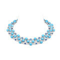 wholesale Metal: 925 Silver Gold Plated Pendant Chain Zircon HRJ Blue Turquoise High-end Jewelry Luxury Necklace for Women-0-0