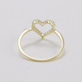 wholesale 10K Gold White Zirconia Simple and Stylish Commuter Hollow Heart Ring for Wholesale by Yili Jewelry-0-3