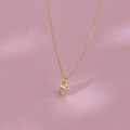 wholesale 10K Gold Geometric Rectangle Simple Women's Topaz Collarbone Chain Japanese-style Light Jewelry-0-2