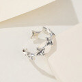 wholesale S925 Sterling Silver Minimalist Starry Sparkle Adjustable Ring for Women, Trendy Open Tail Ring in INS Style-0-3