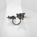 wholesale S925 silver adjustable designer gemstone ring with natural floral style and high-end feel, featuring genuine citrine-0-3
