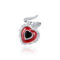 wholesale S925 Silver Designer Natural Garnet Ring Heart Design Colored Gemstone Ring for Gift-0-7